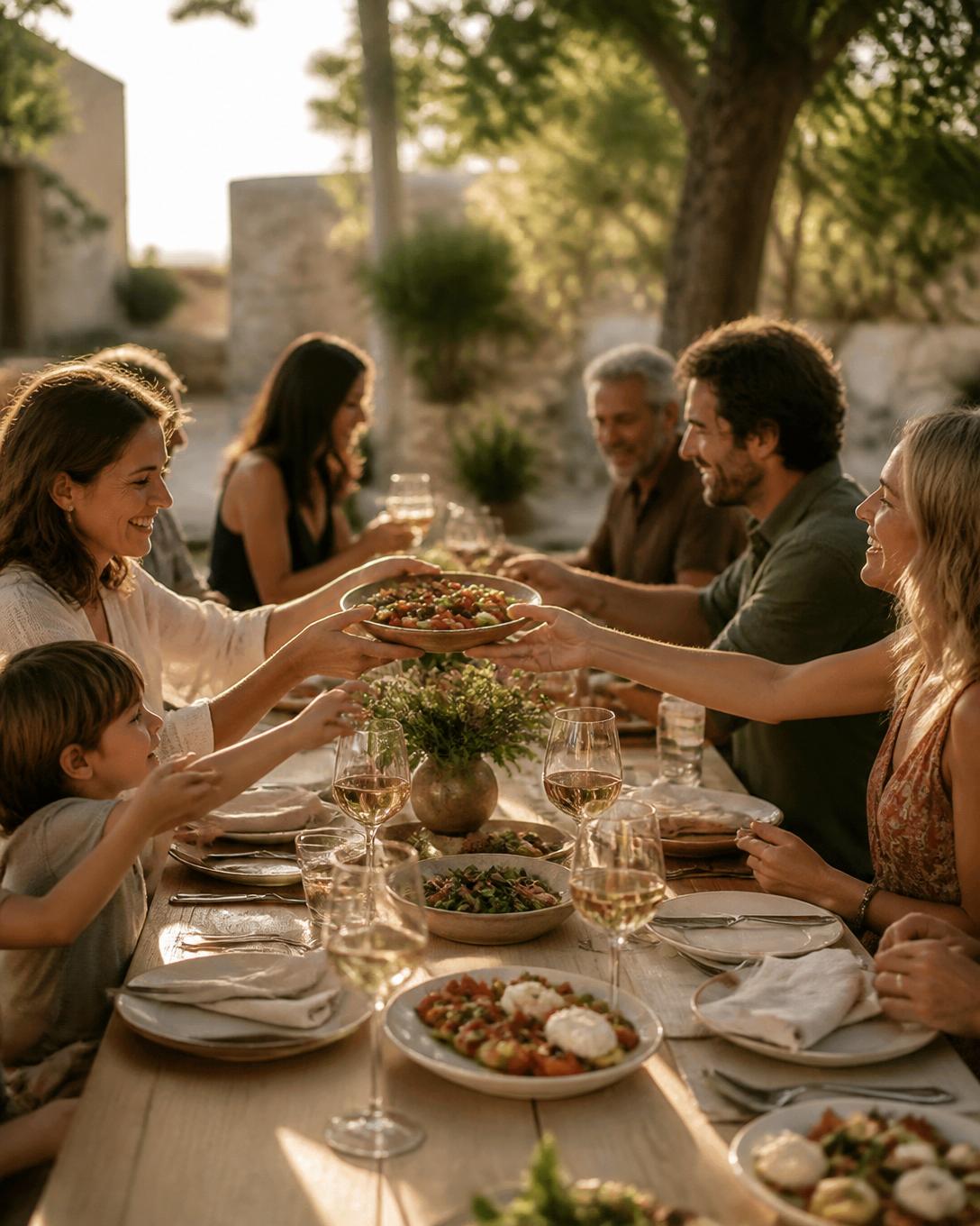 Family-style outdoor table